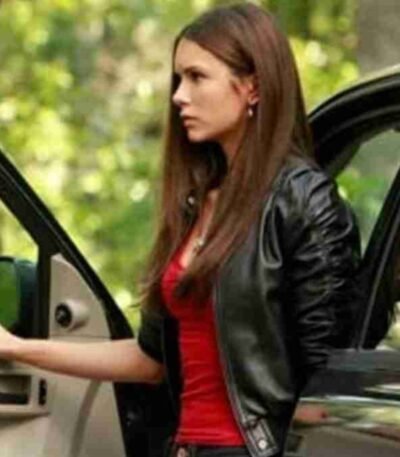 Elena Gilbert Vampire Diaries Bomber Leather Jacket