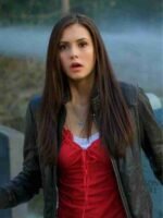 Elena Gilbert Vampire Diaries Bomber Leather Jacket