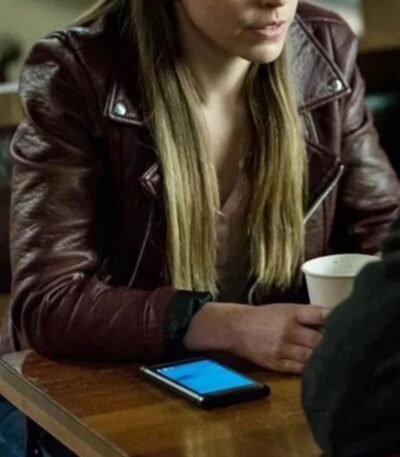 Elise Gatien Colony Maroon Leather Jacket