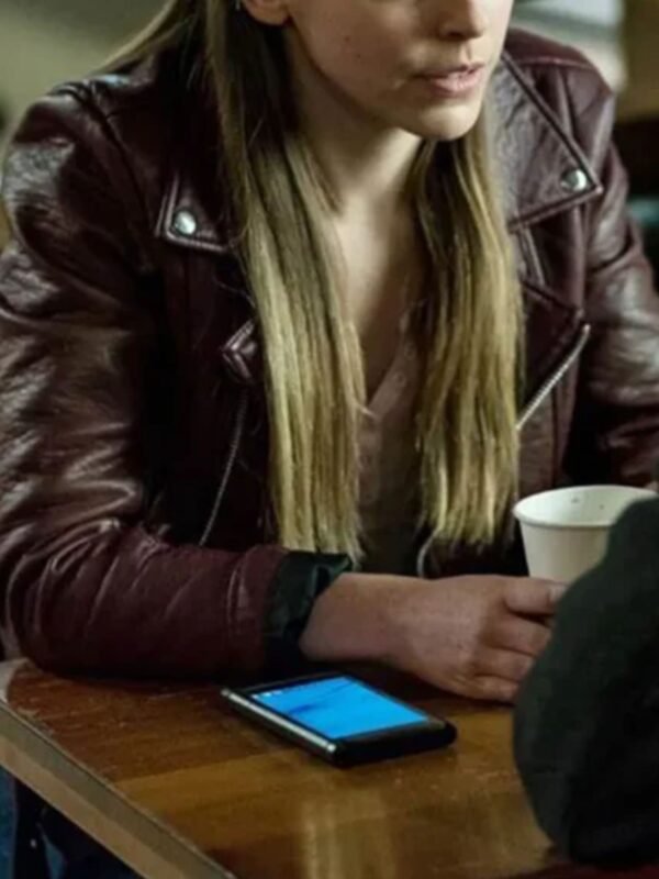 Elise Gatien Colony Maroon Leather Jacket