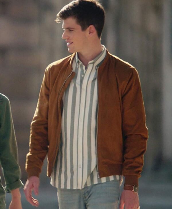 Elite Guzmán Brown Bomber Suede Leather Jacket