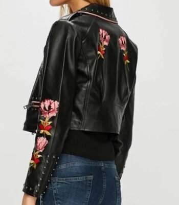 Elite S02 Carla Roson Black Biker Leather Jacket