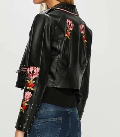 Elite S02 Carla Roson Black Biker Leather Jacket