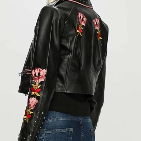 Elite S02 Carla Roson Black Biker Leather Jacket