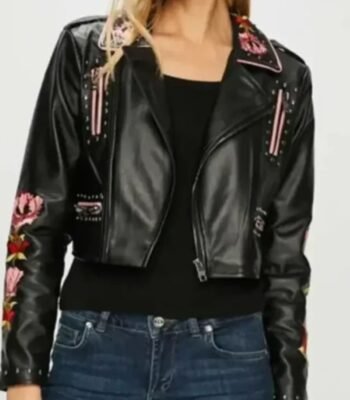 Elite S02 Carla Roson Black Biker Leather Jacket