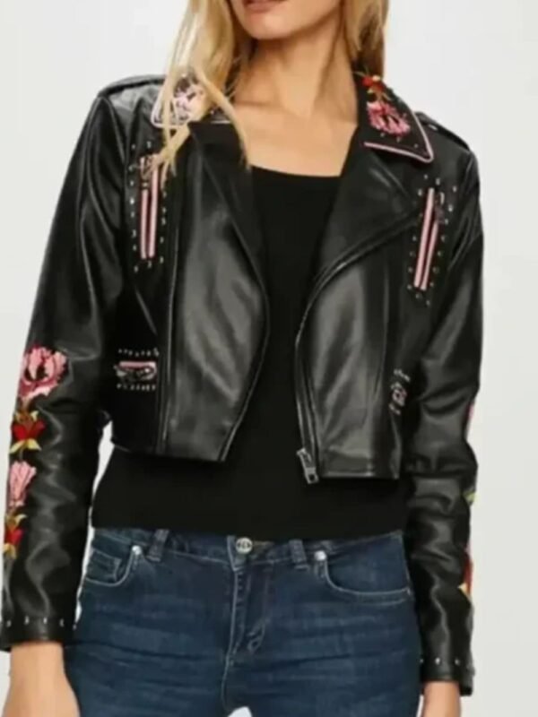 Elite S02 Carla Roson Black Biker Leather Jacket