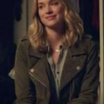 Elizabeth Lail You Biker Suede Leather Jacket