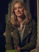 Elizabeth Lail You Biker Suede Leather Jacket