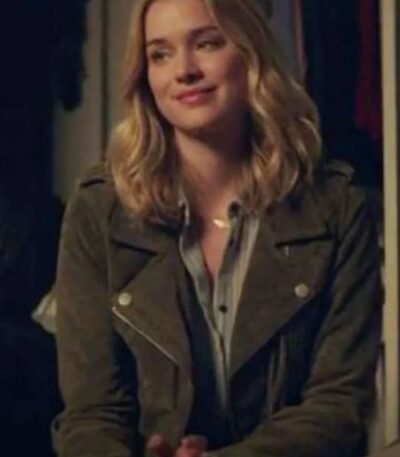 Elizabeth Lail You Biker Suede Leather Jacket