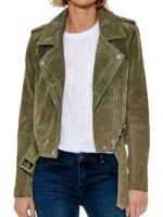 Elizabeth Lail You Biker Suede Leather Jacket