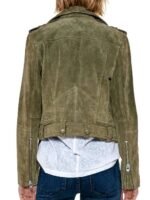 Elizabeth Lail You Biker Suede Leather Jacket