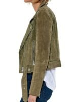 Elizabeth Lail You Biker Suede Leather Jacket