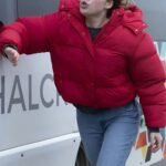 Ellen Quinn Shetland S08 Red Puffer Jacket
