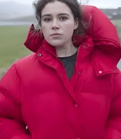 Ellen Quinn Shetland S08 Red Puffer Jacket