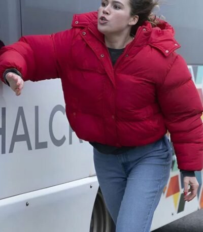 Ellen Quinn Shetland S08 Red Puffer Jacket