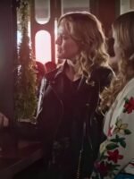 Ellie Taylor Ted Lasso S2 Flo Collins Black Biker Leather Jacket