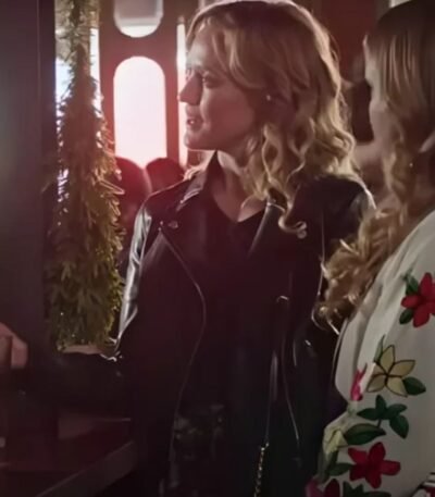 Ellie Taylor Ted Lasso S2 Flo Collins Black Biker Leather Jacket