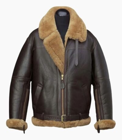 Elvin B-3 Shearling Brown Leather Aviator Jacket