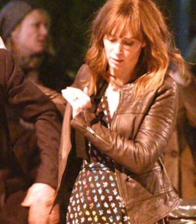 Emily Blunt The Girl on the Train Black Leather Jacket