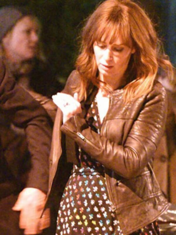 Emily Blunt The Girl on the Train Black Leather Jacket