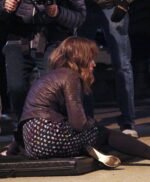 Emily Blunt The Girl on the Train Black Leather Jacket