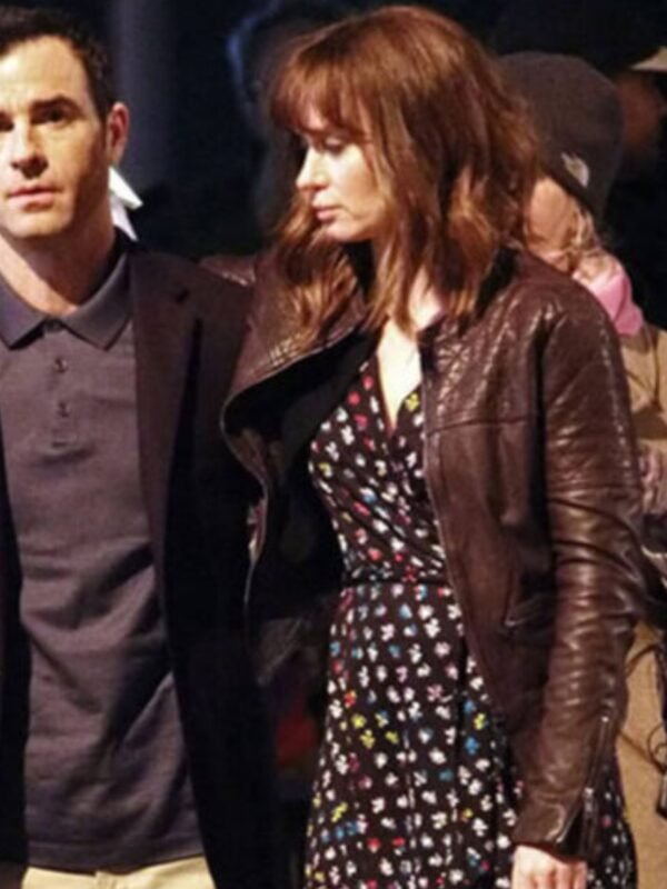 Emily Blunt The Girl on the Train Black Leather Jacket