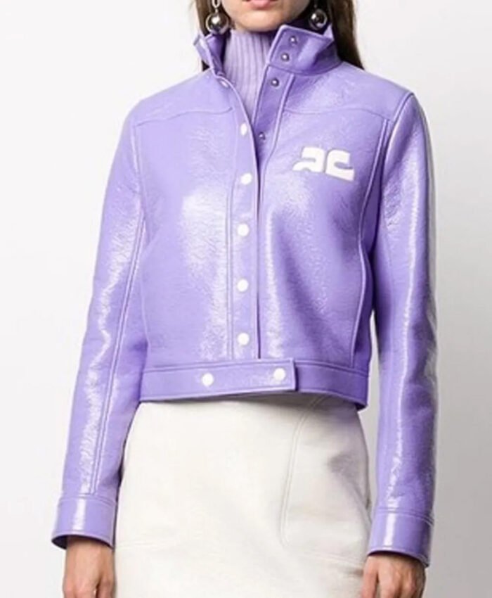 Emily Cooper S02 Emily In Paris Purple Leather Jacket