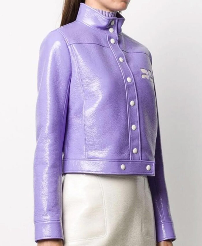 Emily Cooper S02 Emily In Paris Purple Leather Jacket