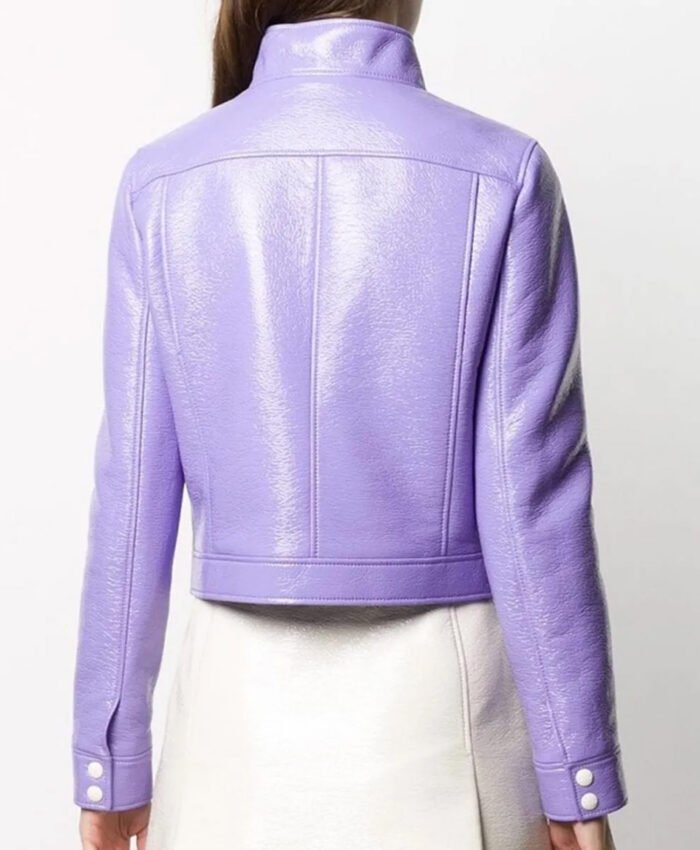 Emily Cooper S02 Emily In Paris Purple Leather Jacket