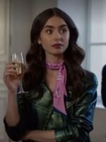 Emily In Paris Emily Cooper Moto Green Jacket