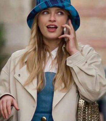 Emily in Paris S02 Camille Cream White Leather Jacket