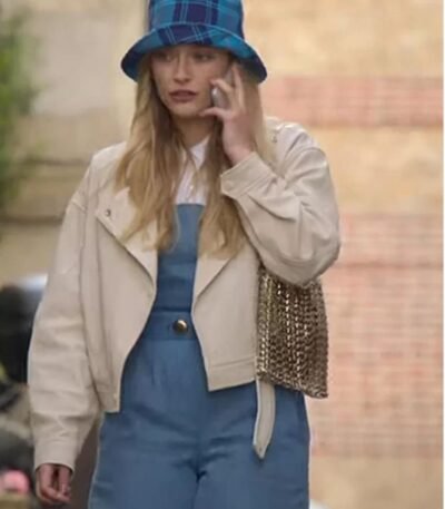 Emily in Paris S02 Camille Cream White Leather Jacket