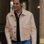 Emily in Paris S03 Gabriel Beige Leather Jacket