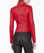 Emily in Paris S04 Lily Collins Red Leather Jacket