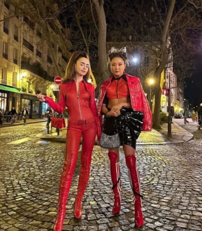 Emily in Paris S04 Lily Collins Red Leather Jacket