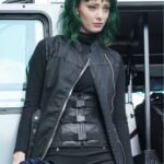 Emma Dumont The Gifted Sleeveless Black Coat