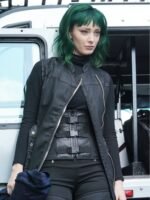 Emma Dumont The Gifted Sleeveless Black Coat