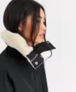 Emma Roberts Holidate Sloane Black Shearling Fur Jacket