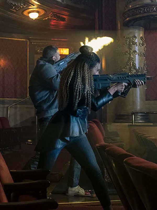 Emmy Raver Lampman The Umbrella Academy Black Leather Jacket