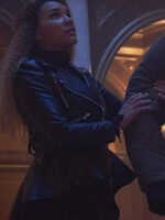 Emmy Raver Lampman The Umbrella Academy Black Leather Jacket