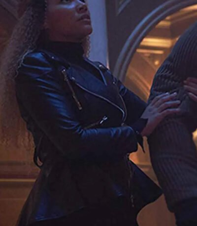 Emmy Raver Lampman The Umbrella Academy Black Leather Jacket