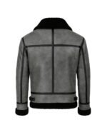 Eric Grey Black Triple Belted Cuffs Shearling Jacket