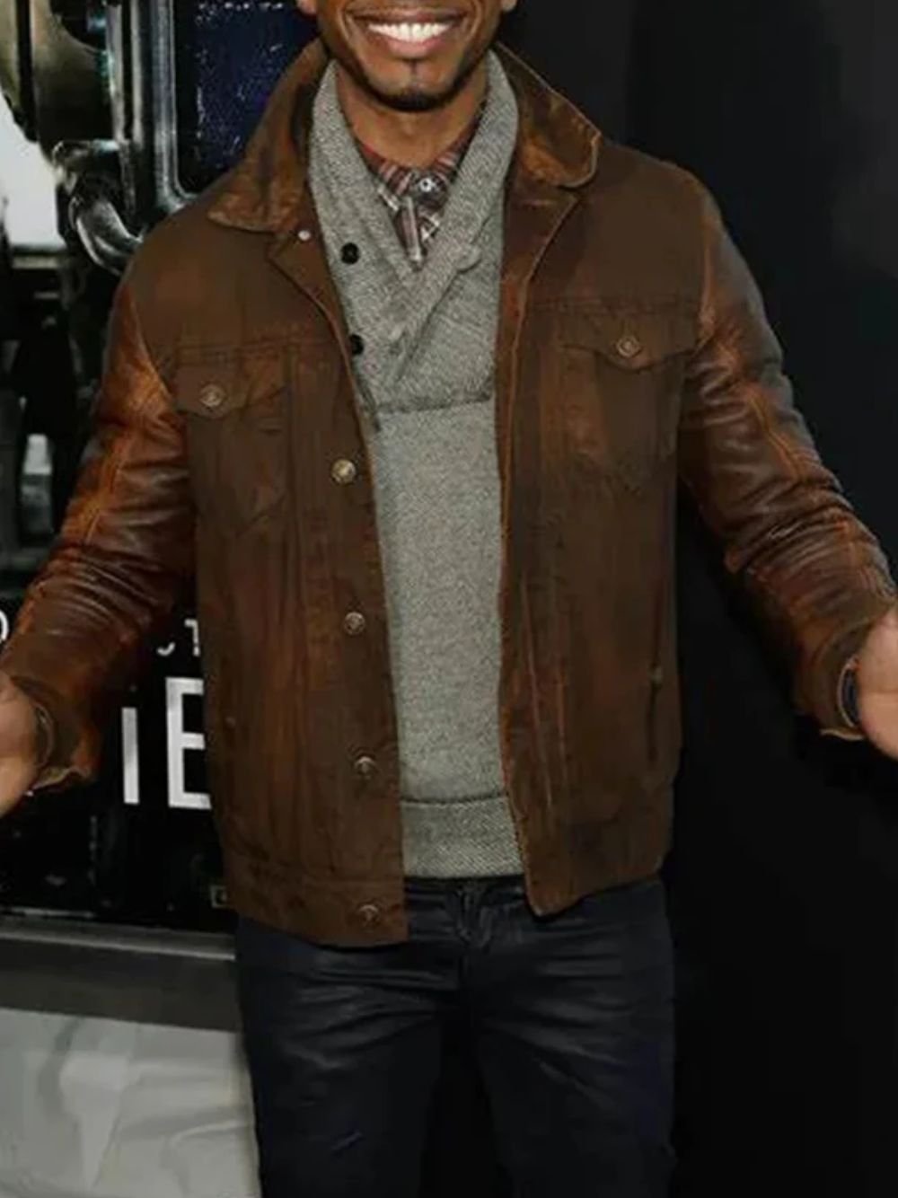Eric West Chappie Brown Leather Jacket Eric West Chappie Brown Leather Jacket