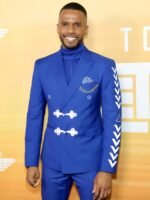 Eric West Top Gun 2 New York Premiere Navy Blue Suit