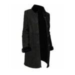 Erica Black Shearling Fur Suede Leather Coat