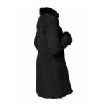 Erica Black Shearling Fur Suede Leather Coat