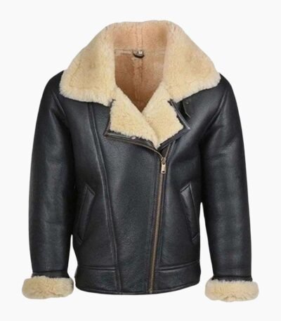 Erik Shearling Black Sheepskin Leather Jacket