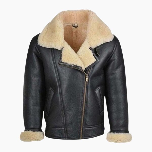 Erik Shearling Black Sheepskin Leather Jacket