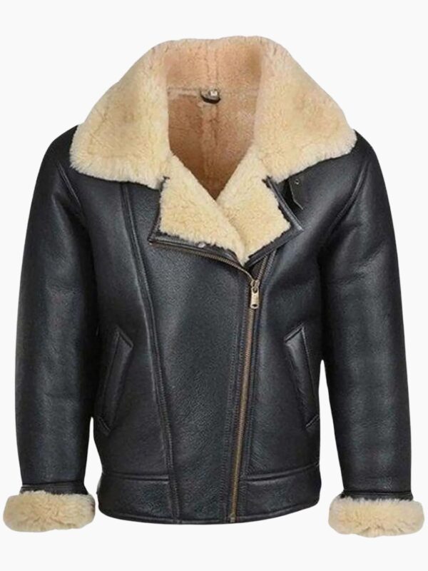 Erik Shearling Black Sheepskin Leather Jacket