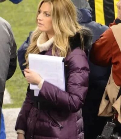 Erin Andrews Purple Puffer Coat